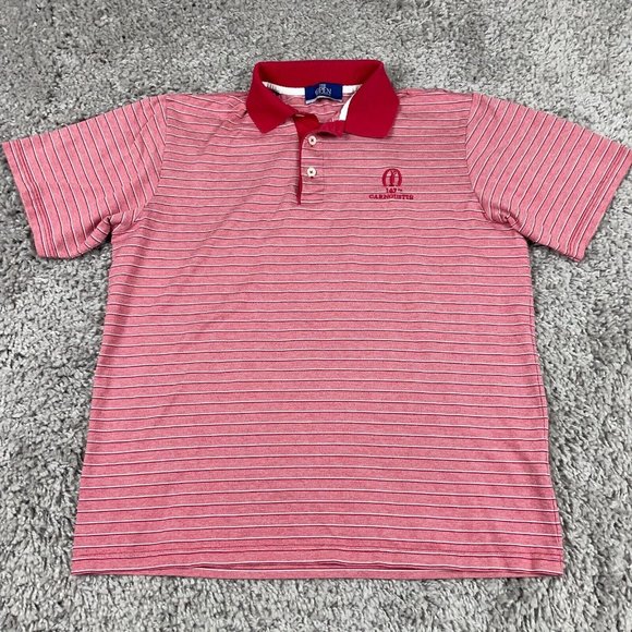 THE OPEN 147th Carnoustie St. Andrews Polo Shirt Men's Size M Red Filo di Scozia - Picture 2 of 12